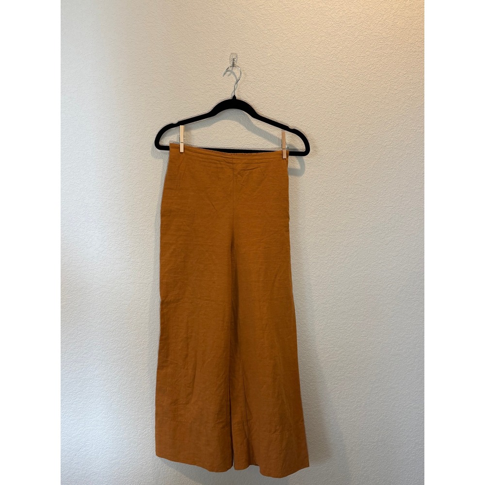Good Luck Gem Women Pants Burnt Orange Size S‎ Wide Leg Cotton Side Button